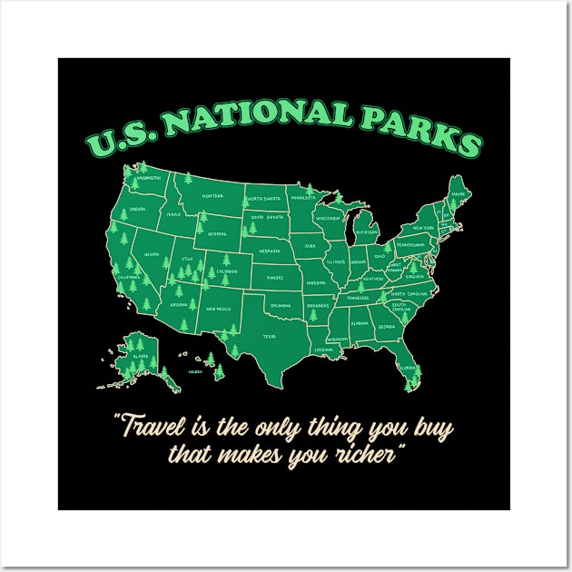 U.S. National Parks - Camping Lovers Wall Art by Sachpica